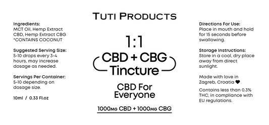 CBD 1000mg + CBG 1000mg Tincture "For Everyone"